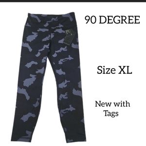 90 DEGREE WOMENS SPORTS CAMO PRINT LEGGINS SZE XL NEW WITH TAGS